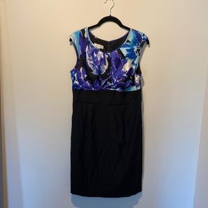 Blue and purple floral dress